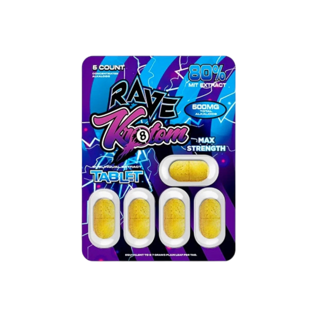 RAVE Kratom Max Strength Capsules - 5ct