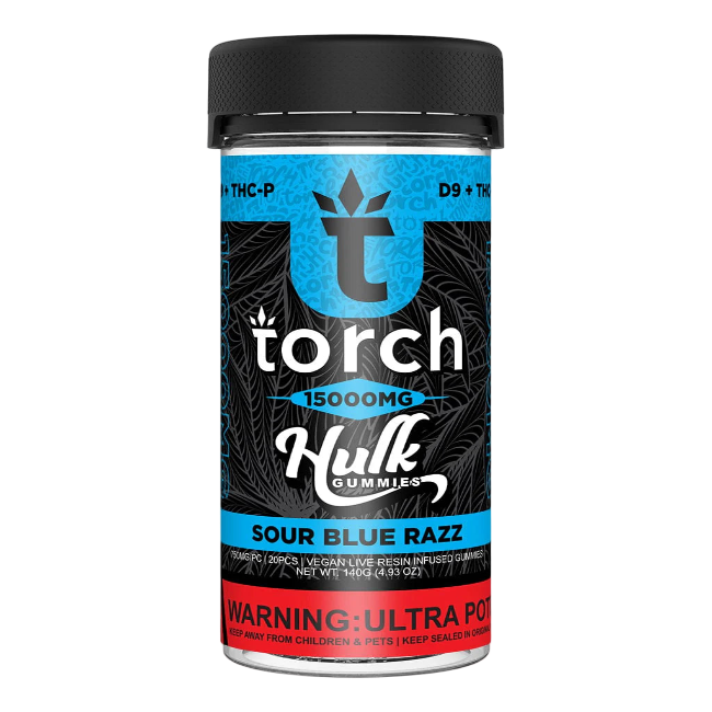 Torch Hulk Gummies 15000mg - Sour Blue Razz