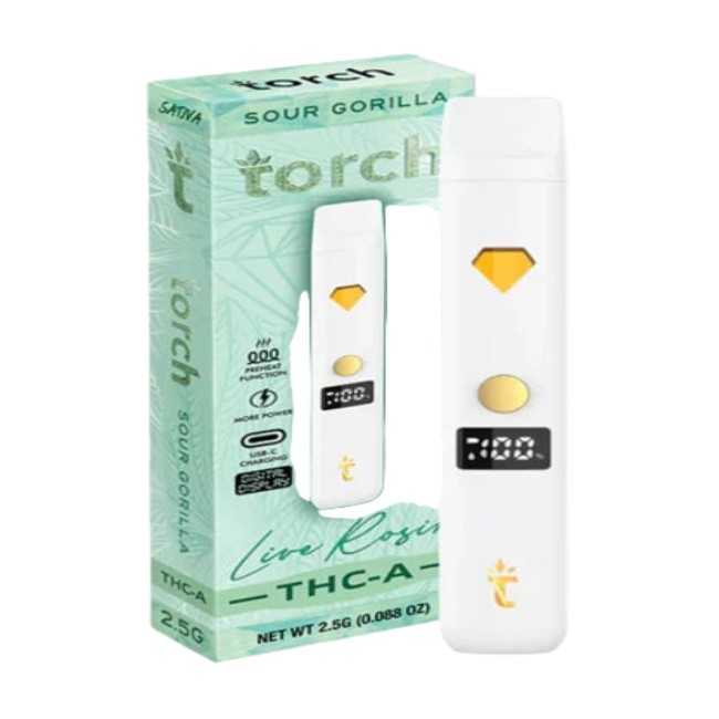 Torch Live Rosin Disposable: Sour Gorilla Sativa