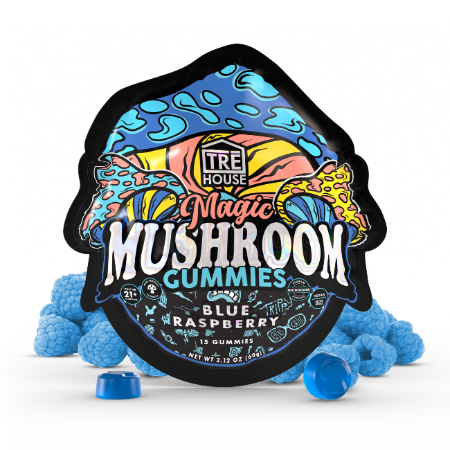 TRE House Blue Raspberry Mushroom Gummies