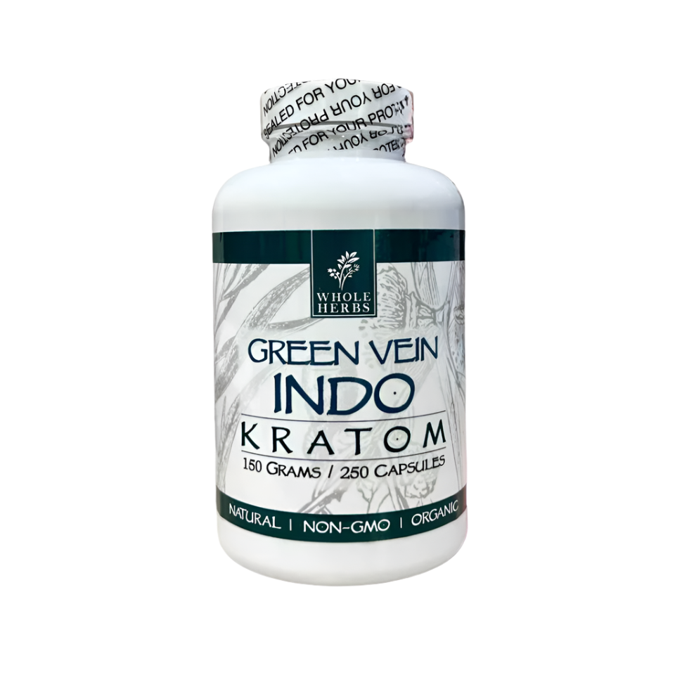 Whole Herbs Indo Green Vein Kratom Capsules