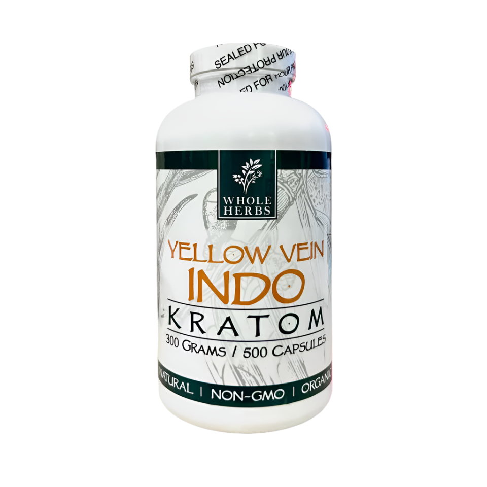 Whole Herbs Indo Yellow Vein Kratom Capsules