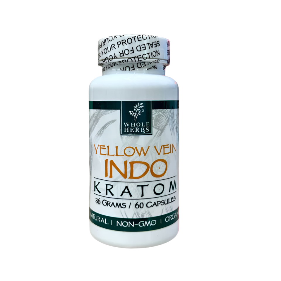 Whole Herbs Indo Yellow Vein Kratom Capsules